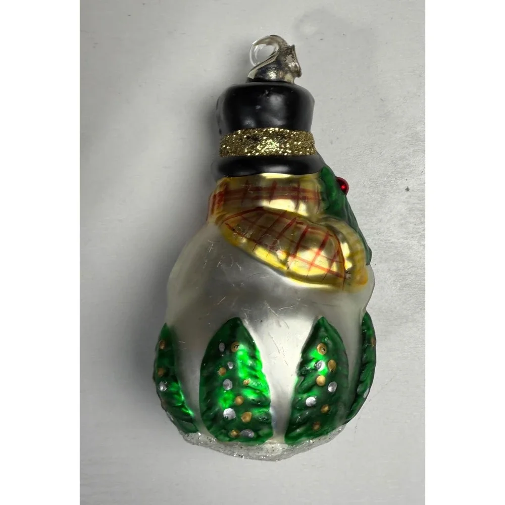 House Of Lloyd Simmering Heirlooms Blown Glass‎ Christmas Snowman Ornament